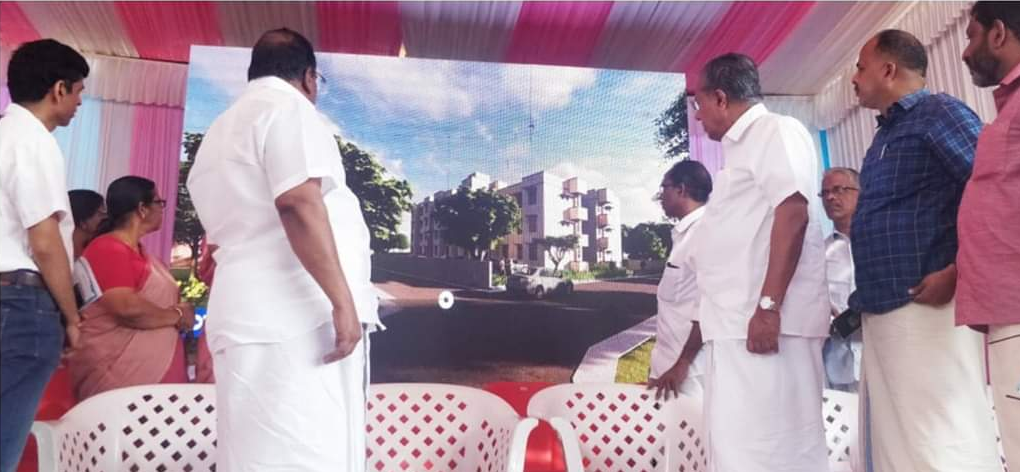 ലൈഫ് -പ്രീഫാബ് സാങ്കേതികവിദ്യ- ആദ്യ ഭവനസമുച്ചയത്തിൻ്റെ നിർമ്മാണ ഉദ്ഘാടനം