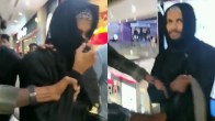 Screengrab of video showing burqa-clad man caught in mall. () Photo Credit: X/@shuja_2006)