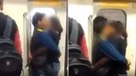 Viral Video: Another Couple Lock Lips Inside Delhi Metro (Screengrab from viral video)