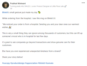 Heartwarming Gesture by Blinkit Brightens Hospital Stay