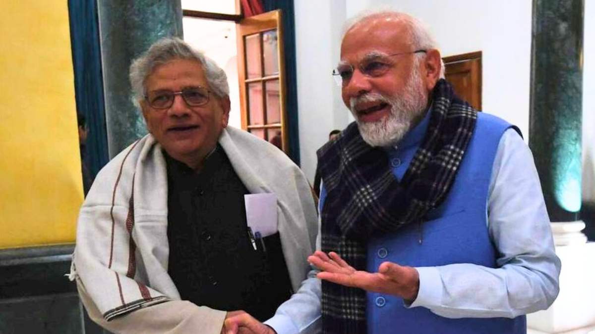 CPI(M) Leader Sitaram Yechury and Prime Minister Narendra Modi