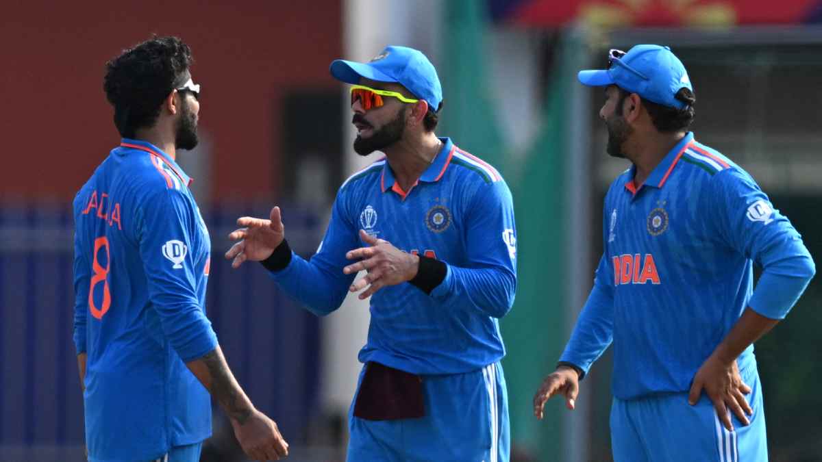 Ravindra Jadeja, Virat Kohli and Rohit Sharma