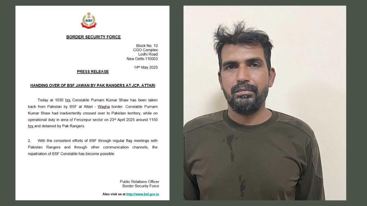Pakistan Releases BSF Jawan Purnam Kumar Shaw After 21 Days! Returned At Attari-Wagah Border On Wednesday