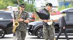 RM and V return from military (Image Courtesy: @dalbitbangtan/X)
