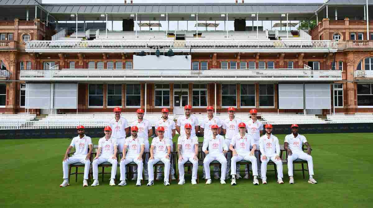 England team wearing Red caps